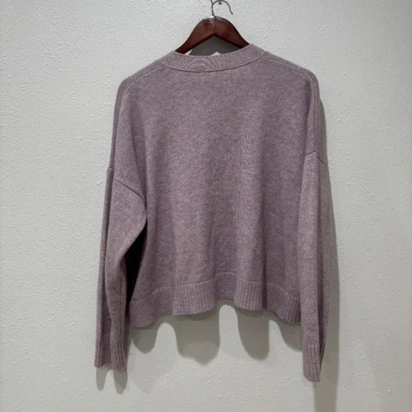 Madewell Upton Cardigan Cropped Wool Blend Lavender Sweater - Picture 5 of 8